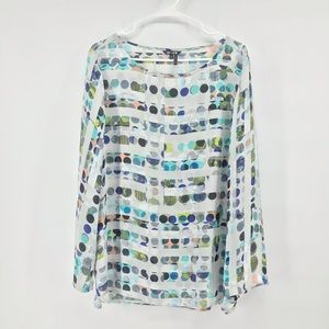 Patterned Nic + Zoe Long Sleeve Blouse Size XL